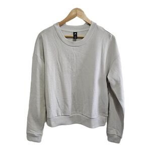 Sporty crew pullover sweatshirt cream stone color top size large nwt